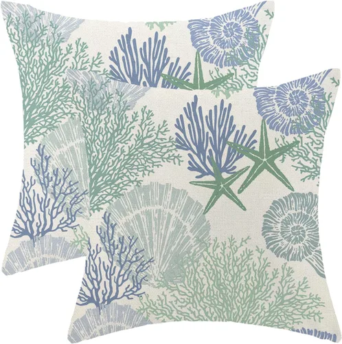 Vista 53 de Fundas de Almohada de Antílope 16x16 Paquete de 2, Fundas de Almohada Decorativas con Estampado de Piel de Animal Azul Marino, Fundas de Almohada