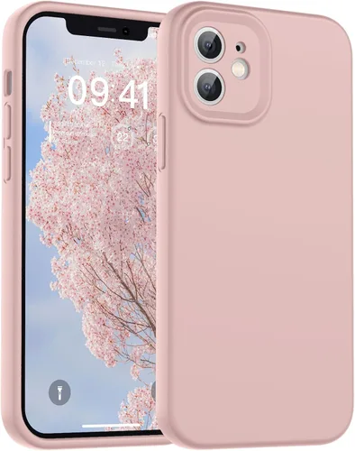 Vista 60 de SUPFINE - Funda diseñada para iPhone 12, silicona líquida premium con [forro de microfibra suave antiarañazos][protección de cámara mejorada], funda