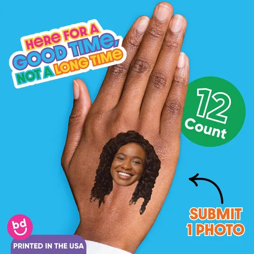 Vista 3 de Big Dot of Happiness Cara divertida con fotos personalizadas, recuerdos de fiesta, tatuajes temporales divertidos para la cara, juego de 12