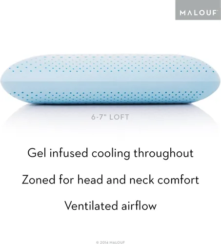 Vista 2 de Z ZONED GEL DOUGH - Almohada de espuma viscoelástica con infusión de gel, tamaño King, Mid Loft