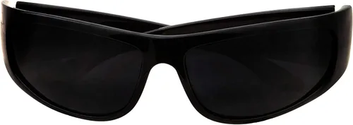 Vista 2 de Gafas de sol negras con lentes súper oscuras, montura envolvente, L