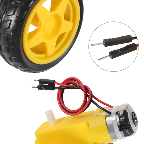 Vista 7 de Motor TT de engranajes eléctricos de CC de 3 V-6 V, motor de engranaje precableado de doble eje, chasis de coche inteligente para bricolaje, robot