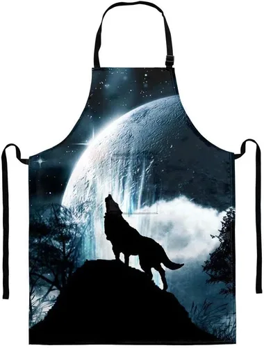 Vista 7 de Dellukee Delantal ajustable de cocina con bolsillo para mujeres y hombres, delantales impermeables