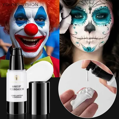 Vista 2 de Base líquida blanca para maquillaje de Halloween, maquillaje líquido