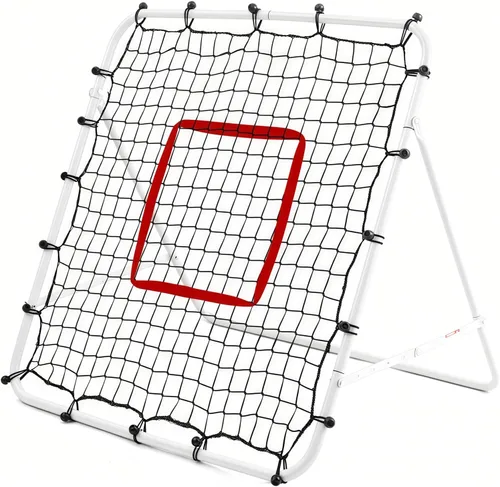 Vista 12 de Red de rebote ajustable para fútbol Entrenador de fútbol con marco de acero Red de rebote plegable portátil para práctica de pases y tiros