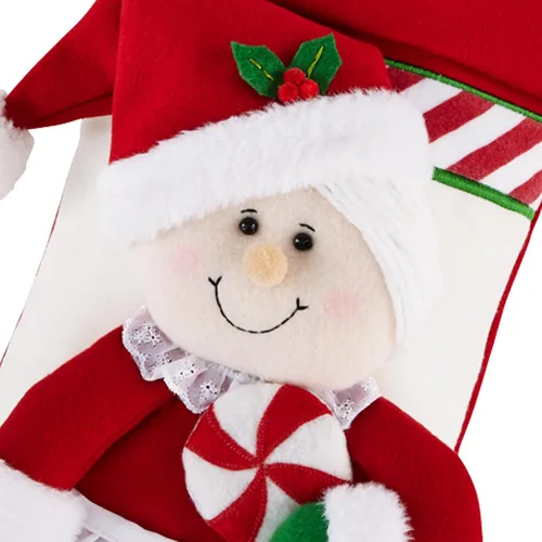 Vista 2 de Let's Make Memories - Medias navideñas personalizadas para la familia - Bordadas - De felpa 3D - Decoración navideña - 8"x18" - Familia bastón