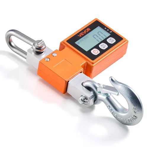 Vista 9 de VEVOR - Báscula de grúa digital, capacidad máxima de 1100 lbs/500 kg, báscula colgante industrial resistente con carcasa de aluminio fundido