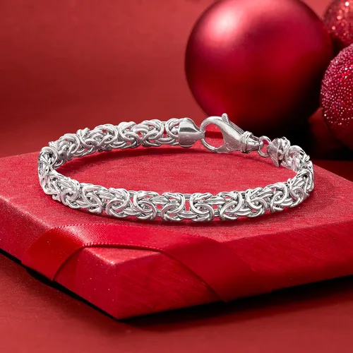 Vista 3 de Ross-Simons Sterling Silver Small Byzantine Bracelet