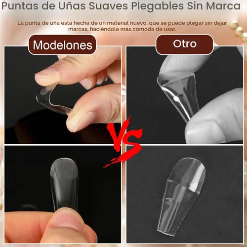 Vista 3 de FEBSNOW 600 piezas de puntas de uñas postizas largas estilo ataúd, uñas de gel transparentes de cobertura completa, estilo bailarina, autoadhesivas