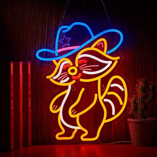 Vista 10 de Letrero de neón con texto en inglés "I Choose Violence Duck - Pistola de ganso con luz LED AK 47, decoración con USB, regulables, para pub, tienda