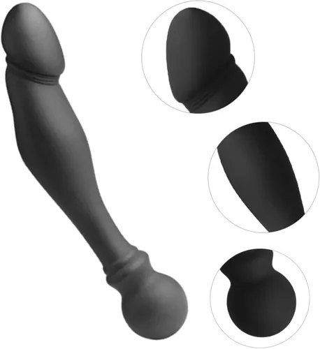 Vista 4 de Consolador de silicona masajeador de próstata, estimulación del punto G, cuentas anales para el pene, tapones anales de silicona impermeables