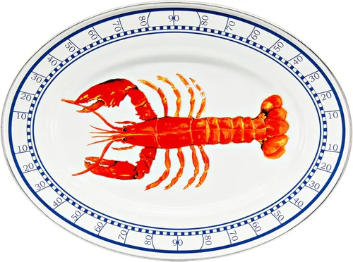 Vista 16 de Golden Rabbit Enamelware Oval Platter, 12 x 16in, Aegean Sevilla