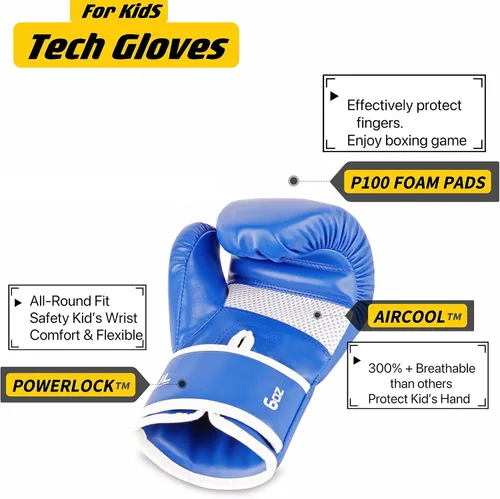 Vista 2 de Guantes de boxeo mejorados para niños y niñas de 3 a 8 años, guantes de boxeo para entrenamiento de niños, guantes de boxeo para niños, para saco