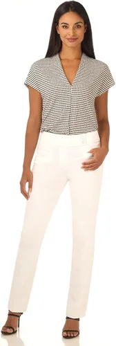 Vista 4 de Rekucci - Pantalones elegantes y rectos para mujer, fácil de ponerse para uso diario con control de barriga