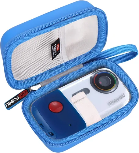 Vista 2 de FBLFOBELI Estuche de transporte duro EVA para cámara submarina Polaroid 18mp 4K UHD (azul)