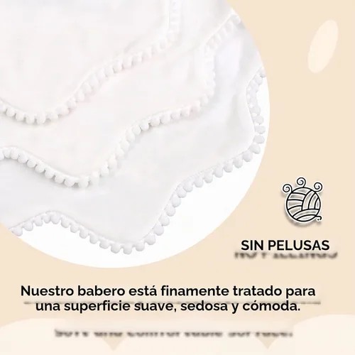 Vista 3 de Bamery Baberos tipo bandana para bebé, baberos de algodón blanco para babeo y dentición, absorbentes para niños y niñas