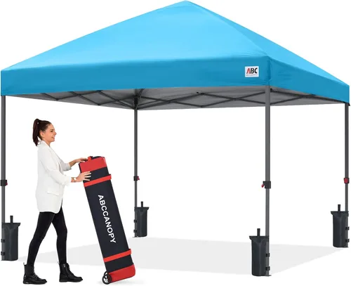 Vista 16 de ABCCANOPY Tienda de campaña desplegable de 10 x 10, protección contra la Beige