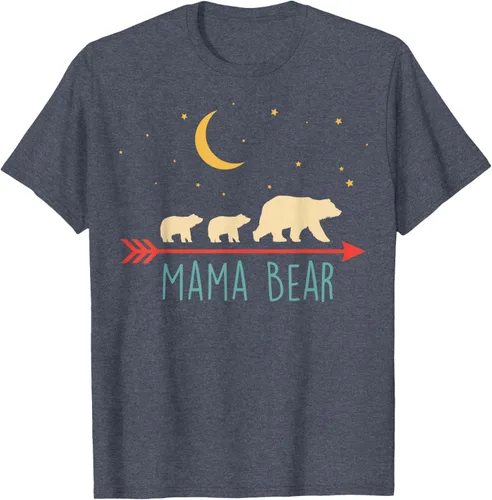 Vista 32 de Camiseta de mamá oso con 2 cachorros de dos veces Blessed Mama Bear, Negro, S