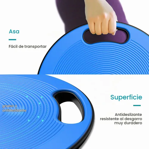 Vista 2 de Wobble Exercise Balance Board, No-Skid Surface Azul clásico