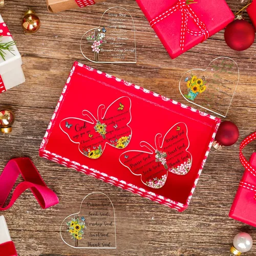 Vista 6 de Pinkunn 6 piezas de acrílico cristiano regalos para mujeres, Día de la Madre, regalos religiosos inspiradores con versículo de la Biblia