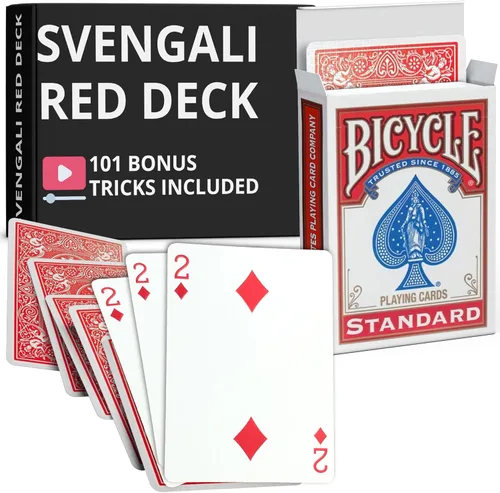Vista 13 de Ted's Sterling Magic Precision Red Rider Back Bicycle Mazo Svengali con Instrucciones para 100+ Trucos (2 de Tréboles)