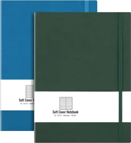 Vista 10 de AHGXG B5 College cuaderno con renglones, con tapa blanda, 2 unidades, tamaño grande, 7.6 x 10 pulgadas, con papel grueso rayado de 2.94 oz/yd², 408