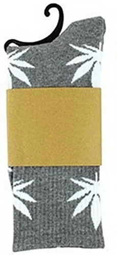 Vista 5 de Zando Calcetines de algodón con estampado de hojas de marihuana, unisex, coloridos, deportivos, cómodos, altos