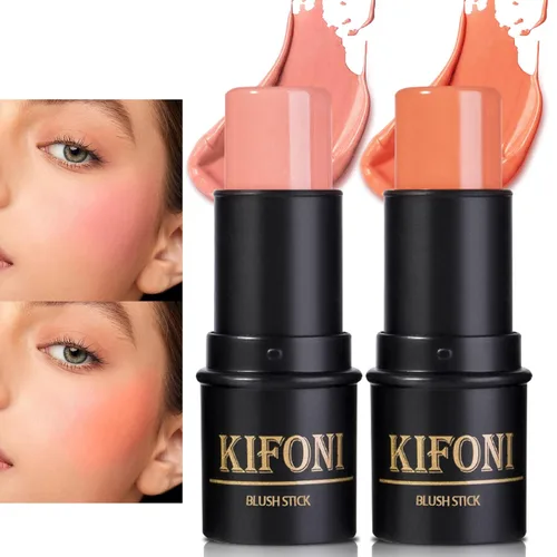 Vista 11 de Kit de contorno en crema de 3 piezas, rubor crema, iluminador, bronceador de contorno para mejillas, impermeable, de larga duración, mezclable, trío