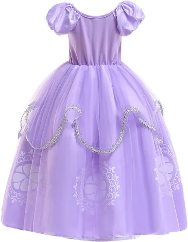 Vista 4 de REXREII Girls Rapunzel Princess Sofia Costume Halloween Fancy Dress Christmas Party Birthday Evening Ball Gown wAccessories