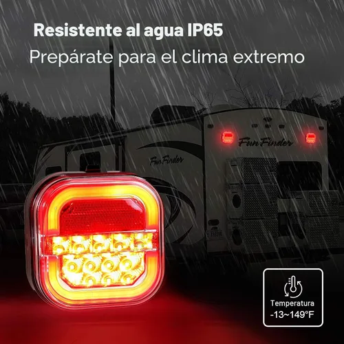 Vista 6 de NeaLia CD28 Magnetic Wireless Trailer Lights, Rechargeable Tow Light Kit Rojo