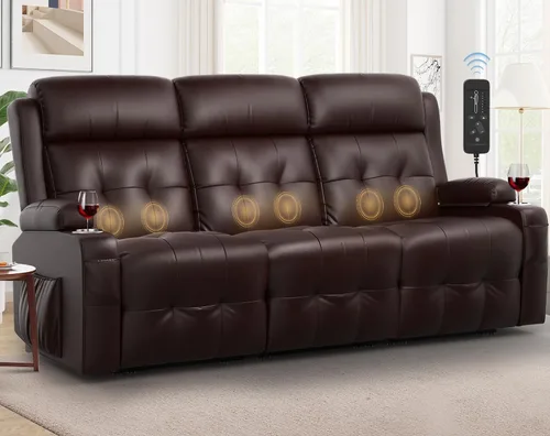 Vista 140 de Sofá de Dos Plazas Reclinable, Sofá Reclinable de Masaje con Gran Capacidad de Peso, Silla de Dos Plazas para RV en Liquidación con Consola, USB