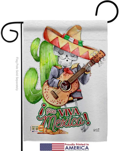 Vista 2 de Angeleno Heritage Cinco de Mayo Que Viva México Garden Flag Set de suspensión de pared para fiesta de verano Cactus Pinata Sombrero Mexicano Fiesta