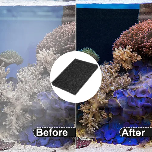 Vista 5 de Honoson Paquete de 4 almohadillas de filtro de esponja biológica para acuario, almohadillas de filtro de espuma de celda abierta para acuario