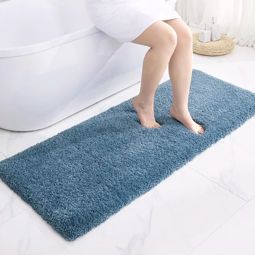 Vista 41 de Disolla - Alfombra antideslizante pequeña y esponjosa para el suelo del baño, lavable, afelpada, para ducha, absorbente, color beige, 17 x 24