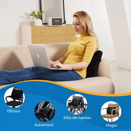 Vista 7 de SAIREIDER Almohada cómoda de apoyo lumbar para silla de oficina, almohadas de respaldo de espuma viscoelástica para coche, silla de juegos, silla