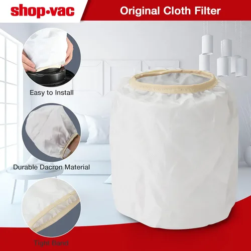 Vista 4 de Shop-Vac 90115 Dacron - Filtro de repuesto para la mayoría de aspiradoras Shop-Vac en húmedo/seco de 5 galones y más, 9011500, paquete de 2