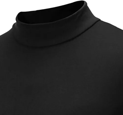 Vista 4 de Shirts for Men Slim Fit Long Sleeve Solid Underwear Shirt Causal Fashion High-Neck Fall Winter Loose Pullover Top