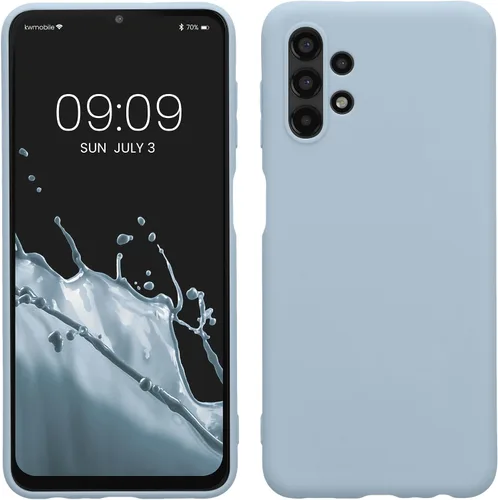 Vista 267 de kwmobile Funda compatible con Samsung Galaxy A12 - Funda protectora de silicona TPU suave y delgada - Azul Báltico