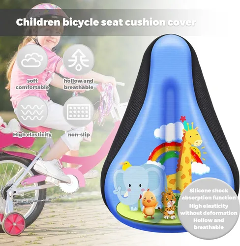 Vista 3 de Cojín de asiento de bicicleta para niños, funda de asiento de bicicleta para niños, cojín súper suave y cómodo, ajuste universal para bicicletas