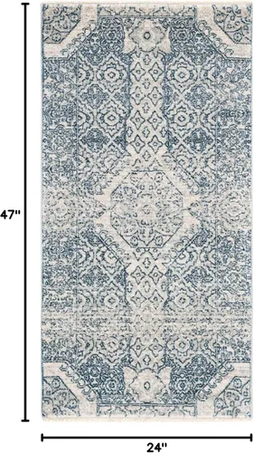 Vista 2 de Unique Loom Newport Collection - Alfombra Chepstow (Runner 2' 0" x 3' 11", gris/marfil)