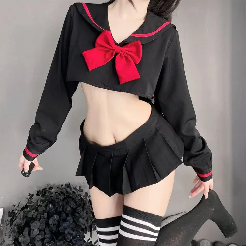 Vista 5 de Conjunto de ropa interior sexy de marinero para colegiala y colegiala
