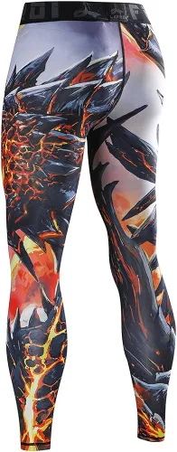 Vista 4 de LAFROI Mallas de compresión de secado rápido para hombre, leggings de cintura YSK08