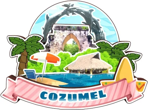 Vista 15 de Isla Mujeres Mexico - Imán de madera para nevera, colección 3D, madera 3D, hecho a mano, recuerdos de la ciudad, imán para nevera, decoración