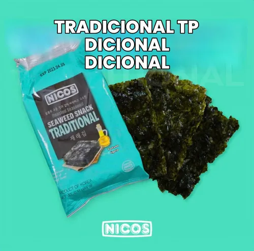 Vista 7 de Nicos Bocadillo de algas marinas Sabor tradicional (paquete de 18) Bocadillo asado condimentado, comida coreana, aperitivo de mar para niños