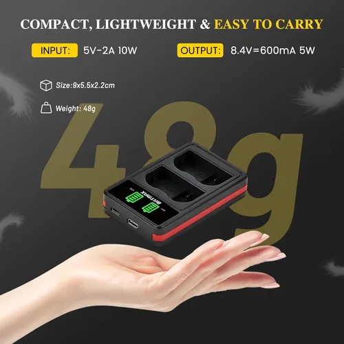 Vista 6 de Batmax 2 baterías EN-EL15C EN-EL15C de 2280 mAh + cargador USB LED con puerto tipo C para Nikon EN-EL15A EL15b Z5, Z6, Z8, Z6 II, Z7II, D780, D850