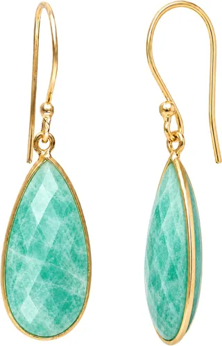 Vista 14 de Gempires - Aretes largos de gota con piedras preciosas facetadas para mujer
