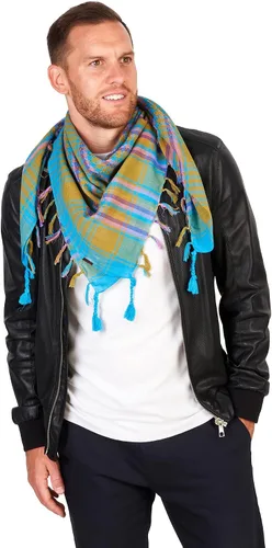 Vista 45 de LOVARZI Shemagh Cottons Arab Keffiyeh - Bufanda militar táctica para cabeza y cuello