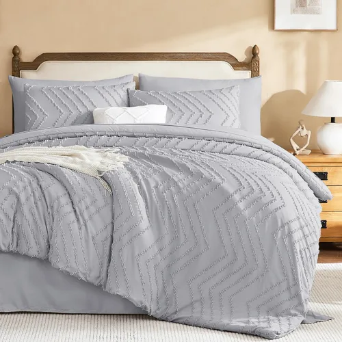 Vista 11 de Litanika Juego de edredón individual XL - 5 piezas Boho copetudo cama en una bolsa Azul Egeo