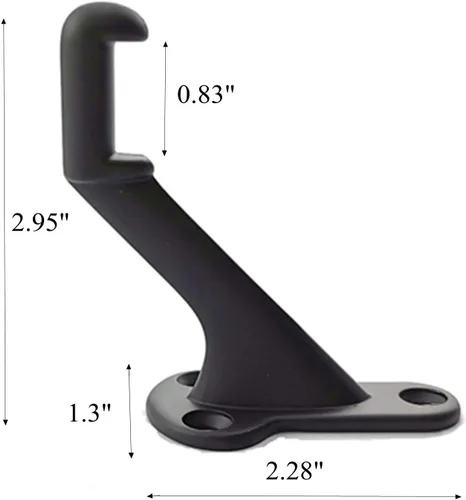 Vista 2 de Soportes metálicos para pasamanos de escalera con placa de montaje y tornillos, color negro satinado, juego de 5