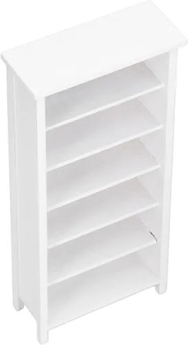 Vista 3 de RTLR Gabinete de libros para casa de muñecas, decoración de simulación, casa de muñecas de abedul en miniatura, a escala 1:12 para el hogar